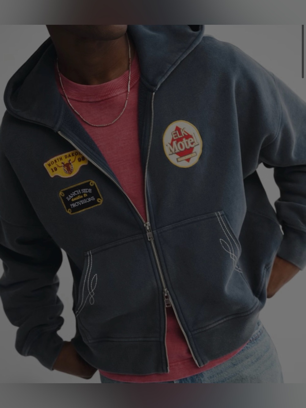 A&F Cropped Zip Up Hoodie